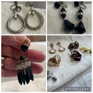 10 Pair Vintage Screw-back Earrings - Various Styles